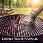 BBQ Grill Cleaner with 2 Heads, 3-Speed & Angle Adjust