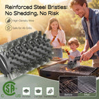 BBQ Grill Cleaner with 2 Heads, 3-Speed & Angle Adjust