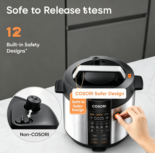 Stainless steel pressure cooker, 9-in-1 multi-functional cooking pot