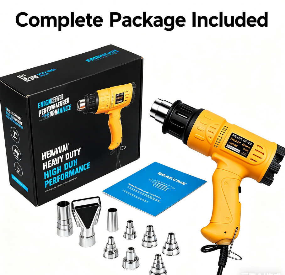 Rapid heating heavy-duty heat gun kit