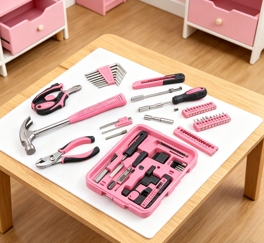 39-piece universal household tool set, with toolbox storage box