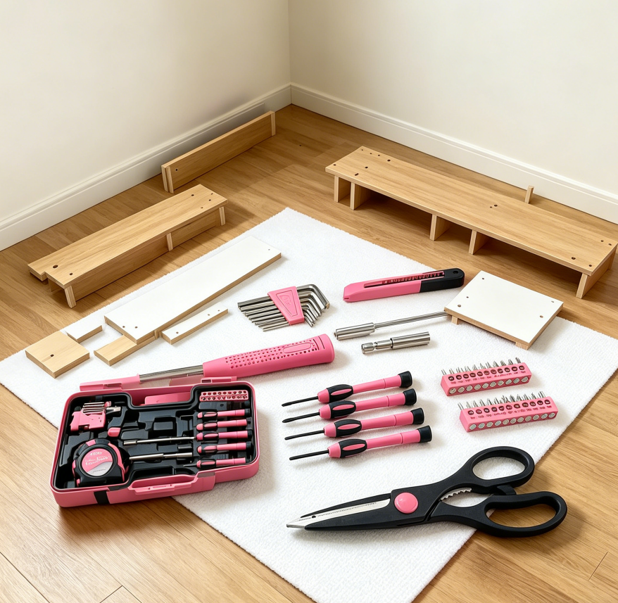 39-piece universal household tool set, with toolbox storage box