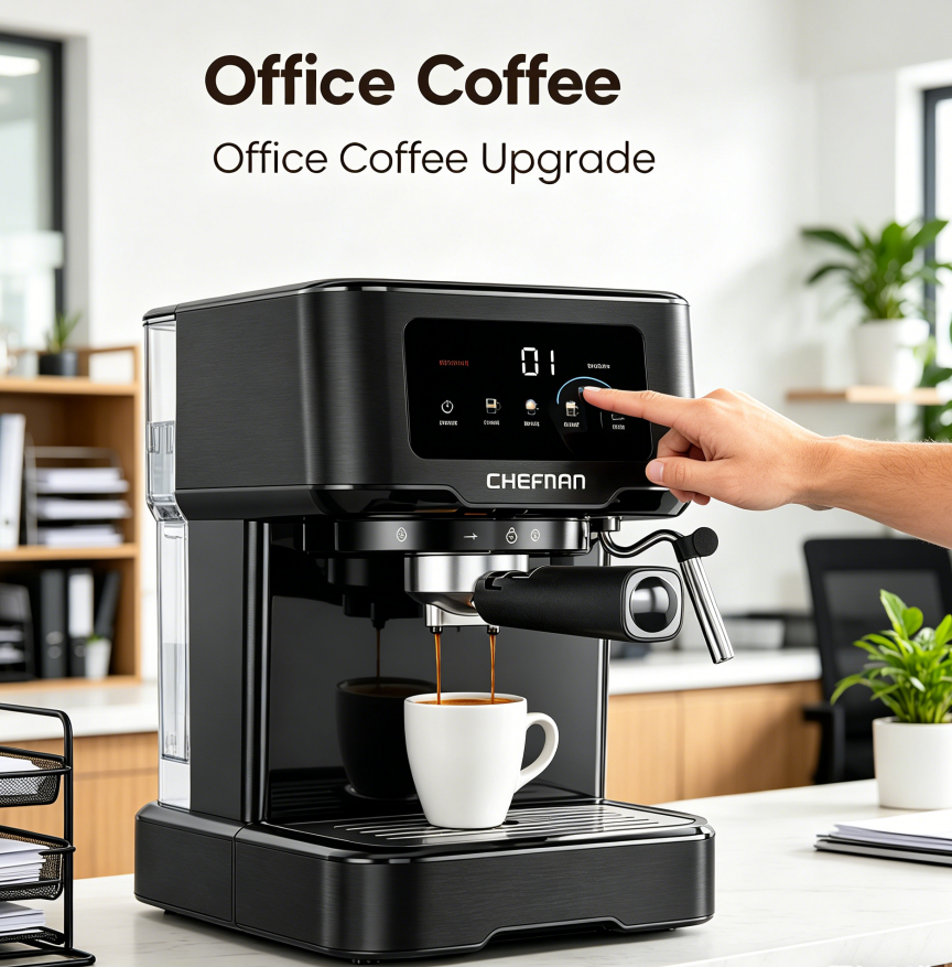 15-bar pump-type digital espresso machine
