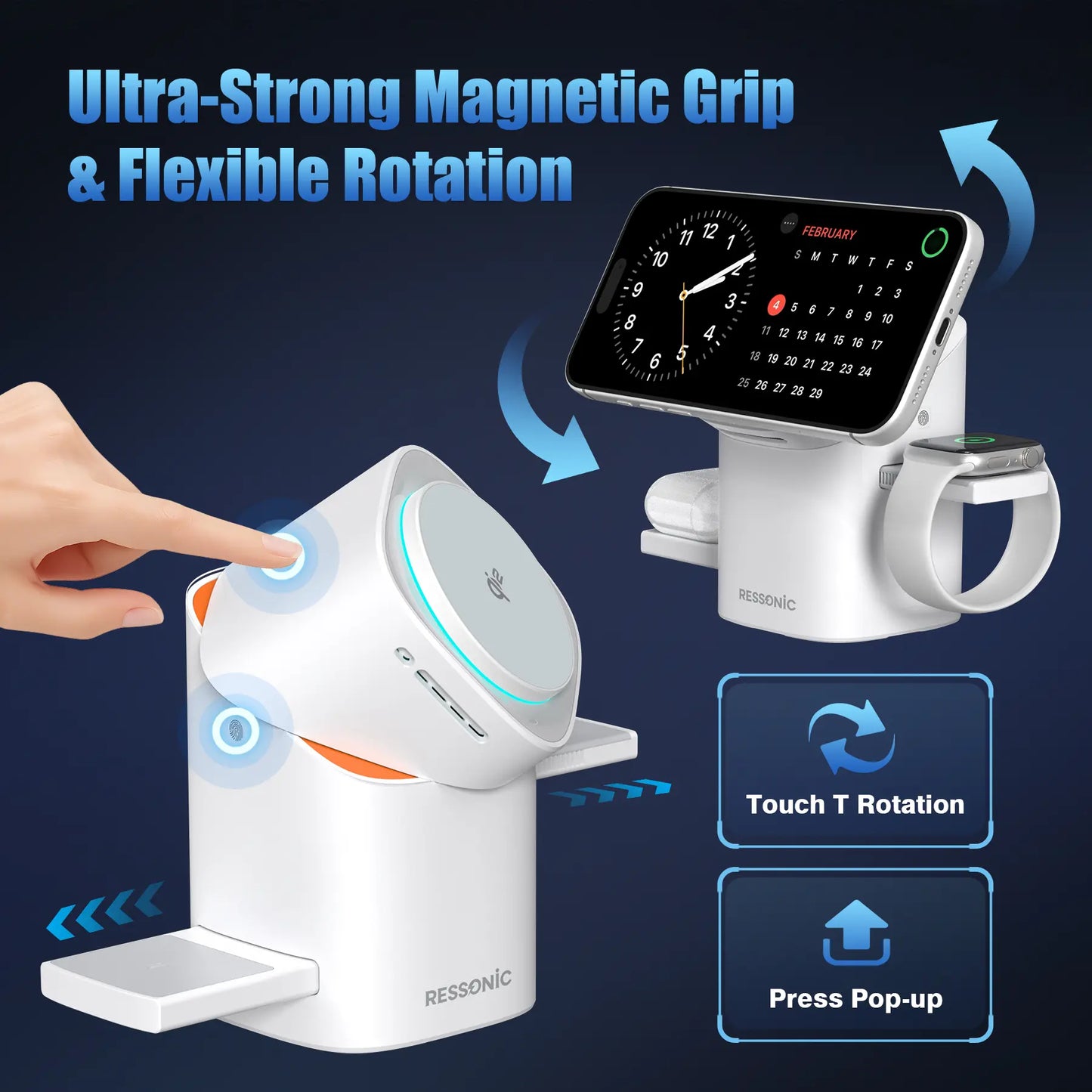 3 in 1 for Apple & Samsung Wireless Charger -Magnetic type