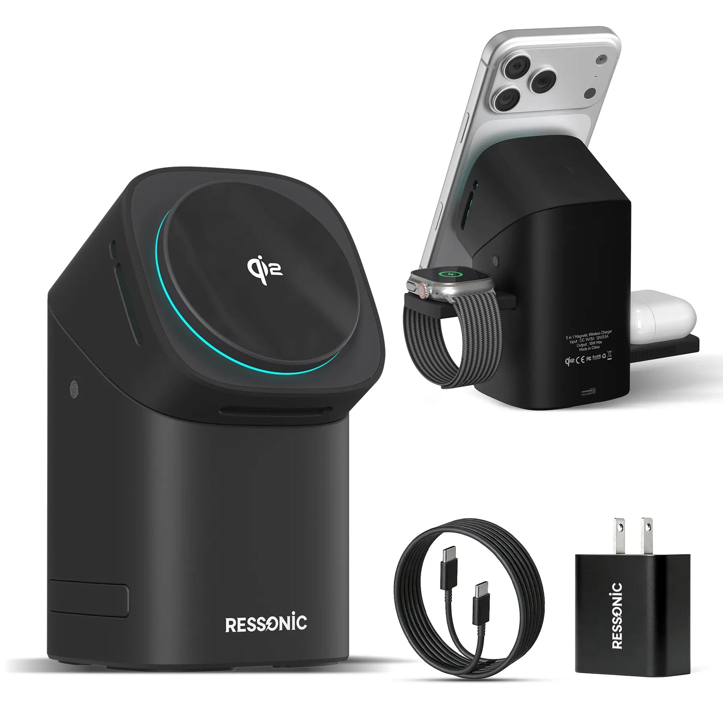 3 in 1 for Apple & Samsung Wireless Charger -Magnetic type