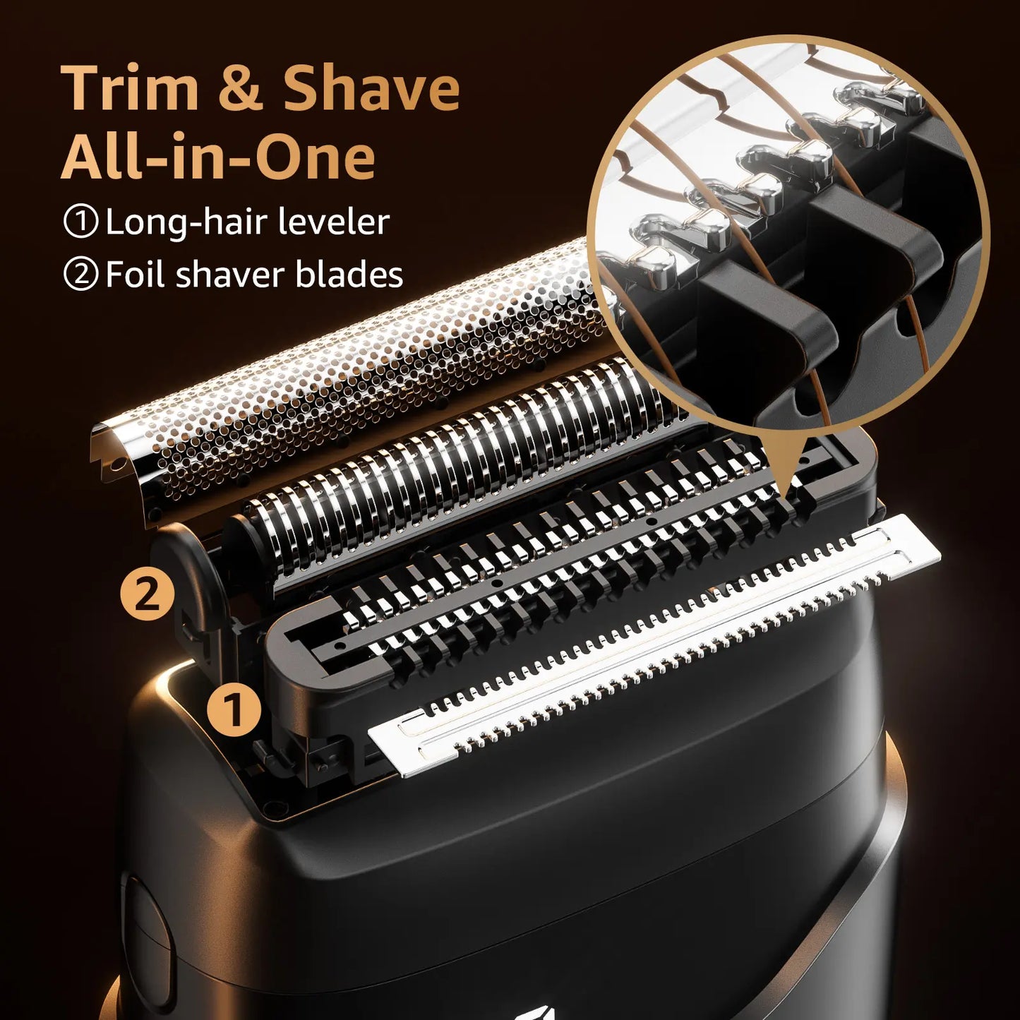 Foil Shavers for Men, Mini Razor, Compact Face Shaver, IPX7 Waterproof Wet Dry