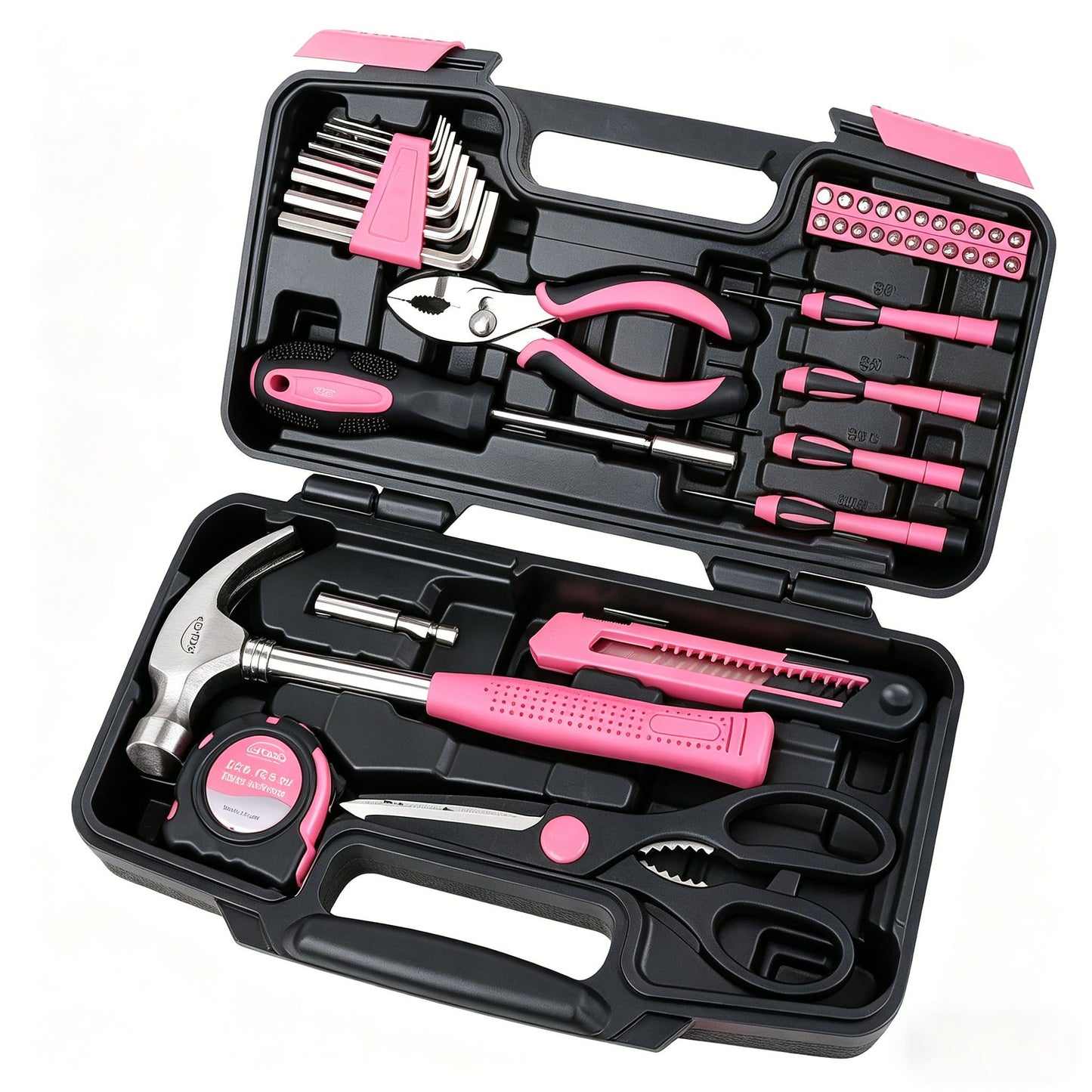 39-piece universal household tool set, with toolbox storage box
