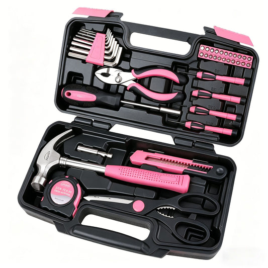 39-piece universal household tool set, with toolbox storage box